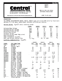 Datasheet 2N3014 manufacturer Central